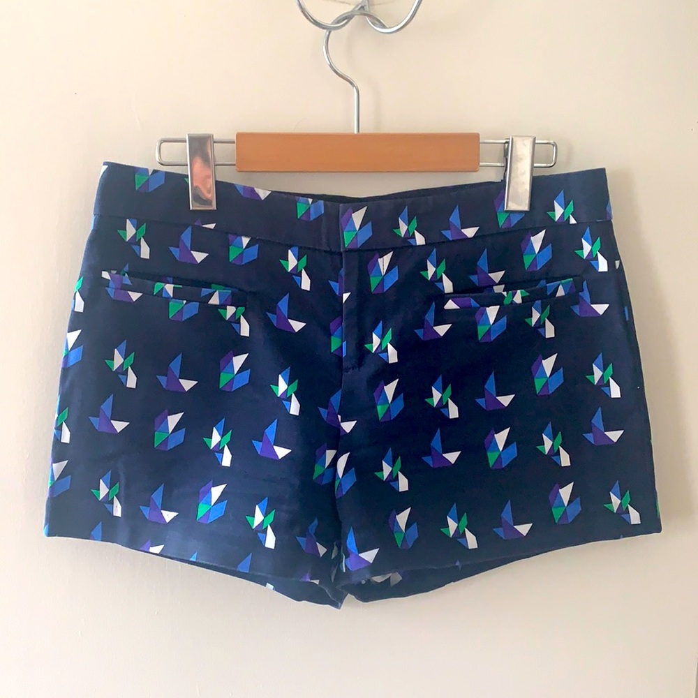 Club Monaco Navy Geometric Print Shorts
